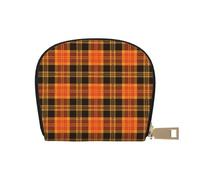 YWSOTRE Plaid Tartan d'halloween, Sac à Cartes en Cuir PU, Portefeuille Porte-Cartes de crédit, étui à Cartes