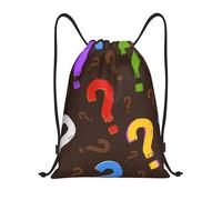 YWSOTRE Point d'interrogation coloré, Sac à dos à cordon Sac à cordes unisexe Sac de sport Sac à dos décontracté Sac à dos à cordon