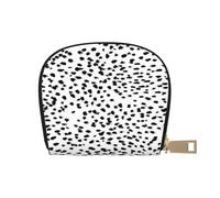YWSOTRE Points de Tache Dalmatien à imprimé Animal Noir et Blanc, Sac à Cartes en Cuir PU, Portefeuille Porte-Cartes de crédit, étui à Cartes
