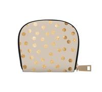 YWSOTRE Pois pailletés Beige et doré, Sac à Cartes en Cuir PU, Portefeuille Porte-Cartes de crédit, étui à Cartes