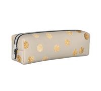 YWSOTRE Pois pailletés Beige et doré, Trousse à Crayons, étui à stylos, Sac à Crayons en Cuir Portable avec Pochette à cosmétiques à Fermeture éclair