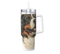 YWSOTRE Portrait réaliste de bouvier bernois Berner,Bouteille d'eau en acier inoxydable avec poignée Ice Bully Cup 40 oz