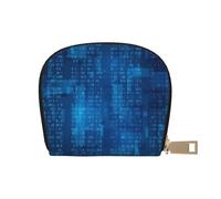 YWSOTRE Programmeur Code Binaire Bleu, Sac à Cartes en Cuir PU, Portefeuille Porte-Cartes de crédit, étui à Cartes