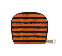 YWSOTRE Rayure Noire Orange, Sac à Cartes en Cuir PU, Portefeuille Porte-Cartes de crédit, étui à Cartes