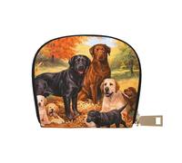 YWSOTRE Remerciement du Chien Golden Retriever du Laboratoire du Labrador d'automne, Sac à Cartes en Cuir PU, Portefeuille Porte-Cartes de crédit, étui à Cartes
