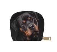 YWSOTRE Rottweiler - Aimer, confiant et fidèle, Sac à Cartes en Cuir PU, Portefeuille Porte-Cartes de crédit, étui à Cartes