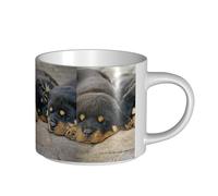 YWSOTRE Rottweiler Chiens endormis Animaux de compagnie Chiots Petit,Tasse en céramique grande capacité, tasse à thé, tasse à café 450 ml