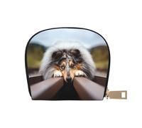 YWSOTRE Rough Collie Bokeh Railway Chiens Animaux de Compagnie Rough, Sac à Cartes en Cuir PU, Portefeuille Porte-Cartes de crédit, étui à Cartes