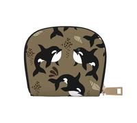 YWSOTRE Sea Life Baleine Drôle Gros Poisson Animal, Sac à Cartes en Cuir PU, Portefeuille Porte-Cartes de crédit, étui à Cartes