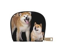 YWSOTRE Shiba InuAkita Inu, Sac à Cartes en Cuir PU, Portefeuille Porte-Cartes de crédit, étui à Cartes