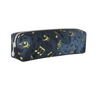 YWSOTRE Signe Musical de Musique en métal, Trousse à Crayons, étui à stylos, Sac à Crayons en Cuir Portable avec Pochette à cosmétiques à Fermeture éclair