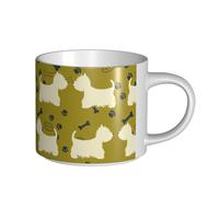 YWSOTRE Silhouette de chien West Highland Animal West,Tasse en céramique grande capacité, tasse à thé, tasse à café 450 ml