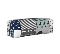 YWSOTRE Silhouette de Race de Chien de Compagnie Teckel Noir et feu, Trousse à Crayons, étui à stylos, Sac à Crayons en Cuir Portable avec Pochette à cosmétiques à Fermeture éclair