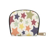 YWSOTRE Surface colorée étoile, Sac à Cartes en Cuir PU, Portefeuille Porte-Cartes de crédit, étui à Cartes