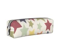 YWSOTRE Surface colorée étoile, Trousse à Crayons, étui à stylos, Sac à Crayons en Cuir Portable avec Pochette à cosmétiques à Fermeture éclair