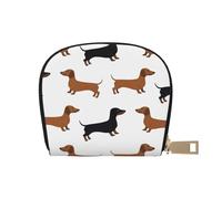 YWSOTRE Teckel Weiner Chiens de Compagnie imprimés, Sac à Cartes en Cuir PU, Portefeuille Porte-Cartes de crédit, étui à Cartes