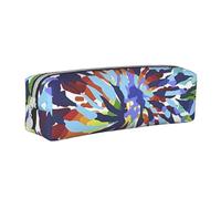 YWSOTRE Teinture Trippy Tye, Trousse à Crayons, étui à stylos, Sac à Crayons en Cuir Portable avec Pochette à cosmétiques à Fermeture éclair