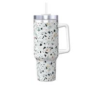 YWSOTRE Terrazzo Marbre Pastel,Bouteille d'eau en acier inoxydable avec poignée Ice Bully Cup 40 oz