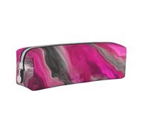 YWSOTRE Tourbillon d'art Fluide de Ton Bijou Gris Noir Magenta, Trousse à Crayons, étui à stylos, Sac à Crayons en Cuir Portable avec Pochette à cosmétiques à Fermeture éclair