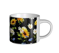 YWSOTRE Tournesols Camomille Imprimé,Tasse en céramique grande capacité, tasse à thé, tasse à café 450 ml