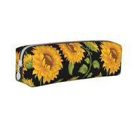 YWSOTRE Tournesols Mignons, Trousse à Crayons, étui à stylos, Sac à Crayons en Cuir Portable avec Pochette à cosmétiques à Fermeture éclair