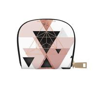YWSOTRE Triangle Géométrique en Marbre Or Rose, Sac à Cartes en Cuir PU, Portefeuille Porte-Cartes de crédit, étui à Cartes