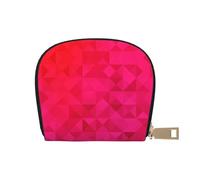 YWSOTRE Triangle Géométrique Fuchsia, Sac à Cartes en Cuir PU, Portefeuille Porte-Cartes de crédit, étui à Cartes