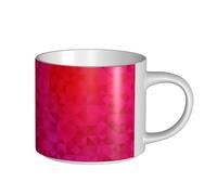 YWSOTRE Triangle géométrique fuchsia,Tasse en céramique grande capacité, tasse à thé, tasse à café 450 ml