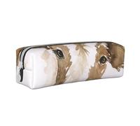 YWSOTRE Vache Aquarelle Mignonne, Trousse à Crayons, étui à stylos, Sac à Crayons en Cuir Portable avec Pochette à cosmétiques à Fermeture éclair