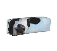 YWSOTRE Vache drôle, Trousse à Crayons, étui à stylos, Sac à Crayons en Cuir Portable avec Pochette à cosmétiques à Fermeture éclair