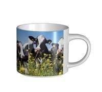 YWSOTRE Vaches noires et blanches,Tasse en céramique grande capacité, tasse à thé, tasse à café 450 ml