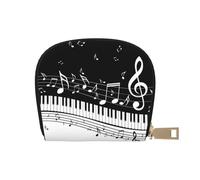 YWSOTRE Vague de Notes de Musique, Sac à Cartes en Cuir PU, Portefeuille Porte-Cartes de crédit, étui à Cartes