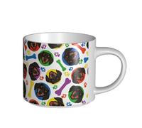YWSOTRE Visage de teckel joueur,Tasse en céramique grande capacité, tasse à thé, tasse à café 450 ml