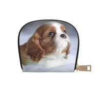 YWSOTRE Visage d'épagneul Cavalier King Charles, Sac à Cartes en Cuir PU, Portefeuille Porte-Cartes de crédit, étui à Cartes
