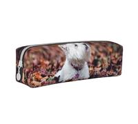 YWSOTRE Westie Bokeh Chiens West Highland White Terrier, Trousse à Crayons, étui à stylos, Sac à Crayons en Cuir Portable avec Pochette à cosmétiques à Fermeture éclair