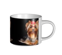 YWSOTRE Yorkshire Terrier et ruban,Tasse en céramique grande capacité, tasse à thé, tasse à café 450 ml