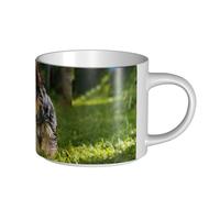 YWSOTRE Yorkshire Terrier Green Grass Chiens mignons,Tasse en céramique grande capacité, tasse à thé, tasse à café 450 ml
