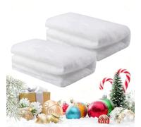 Ywwltt Couverture de Neige de Noël 300×80 cm, 2 Pièces Décor de Fausse Neige Rouleau, Tapis de Neige Artificielle Convient pour Sapin, Table, Cheminée, Vitrine et Décoration Hivernale Village de Noël