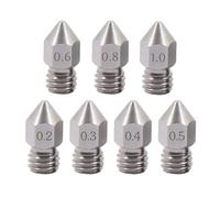 YWXCBNCI Tête d'impression extrudeuse de buse en Acier Inoxydable MK8, 1.75mm, for imprimante 3D A8 A8Plus Ender 3 3S Pro V2 CR10, 0.2-1.0mm(2PCS,0.8mm)