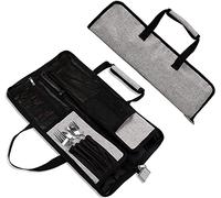 YWYHHM Sac à Couteaux à Roulettes - 13 Compartiments pour Ustensiles, Rangement pour Camping, Gris, 18" W * 11" H (46 * 29 cm), Mallette