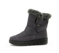YXADGML Bottes De Neige Femme Bottes de neige imperméables for femmes, chaussures d'hiver, bottines for femmes, grande taille, antidérapantes, en coton chaud(GRAY,41)