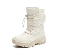 YXADGML Bottes De Neige Femme Bottes montantes d'hiver for femmes, chaussures antidérapantes de voyage en plein air, imperméables, confortables et décontractées(WHITE,37)