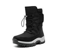 YXADGML Bottes De Neige Femme Bottes montantes d'hiver for femmes, chaussures antidérapantes de voyage en plein air, imperméables, confortables et décontractées(Black,36)