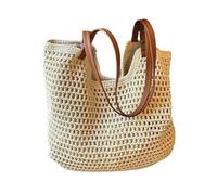 YXADGML Femmes Crochet Tote Bag Sacs à bandoulière décontractés en Paille for Femmes, Sacs à Main en Osier tissés for Dames, Grands Sacs fourre-Tout Faits à la Main for l'été et la Plage(S)