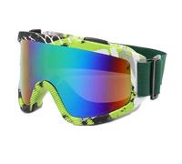 YXADGML Lunette De Ski Anti-Fog Ski Goggles Motorcycle Goggles Winter Snowboard Skiing Glasses Outdoor Sport Windproof Ski Mask(ZZ-Green)