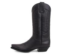 YXADGML Santiag Homme Bottes mi-mollet for femme, fermeture éclair latérale, style western, style rétro, noires, grande taille, 35-48(Black,35)