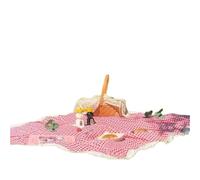 YXADGML Tapis de Pique-Nique d'été épais et imperméable, Couverture Plage en Dentelle à Carreaux Rouges, Tapis Camping, Nappe(90x150cm)