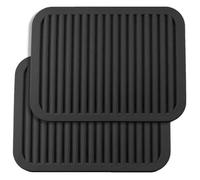 YXADGML Tapis d'égouttage Lot de 2 Grands Dessous de Plat en Silicone - Maniques Multi-usages, Repose-cuillère, Dessous de Plat, Dessous de Plat antidérapants(Black)