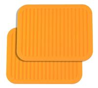 YXADGML Tapis d'égouttage Lot de 2 Grands Dessous de Plat en Silicone - Maniques Multi-usages, Repose-cuillère, Dessous de Plat, Dessous de Plat antidérapants(Orange)