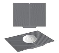 YXADGML Tapis d'égouttage Lot de 2 Tapis de séchage de Vaisselle Pliables en Silicone for comptoir de Cuisine, résistants à la Chaleur, for Le Ramadan(Grey 2pcs)